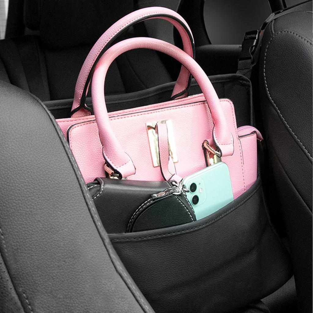 Car Pocket Handbag Holder Leather Handbag Holder For Car Car Mesh Organizer With More Space Pet Kids Barrier Car Seats Large