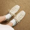 Fashion Size 34-40 Retro Low Heel Shoes for Women Real Leather Lace-Up Low Heels Shoes Vintage Spring 2025 New Office Lady Daily Dress