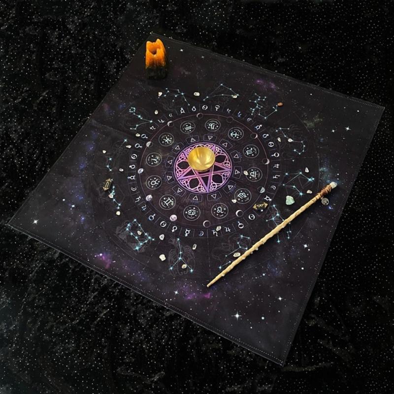 Astrology Tarot Table Altar Cloth Metaphysical Board Game Mat Pendulums Divinations Altar Tablecloth Board Game Card Pad