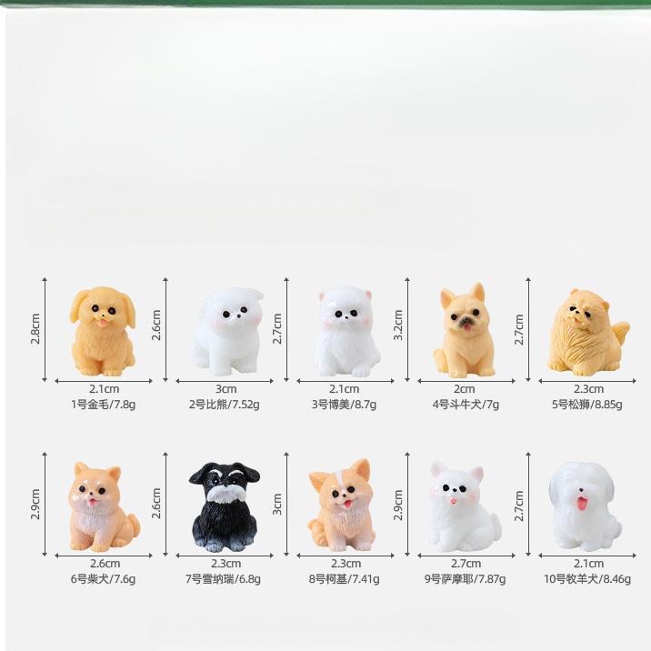 

10 шт./компл., миниатюрные миниатюры с героями мультфильмов, собак, животных, мини-фигурки, сделай сам, фея, украшение для сада, мох, террариум, микропейзаж 2.1x2.7cm разноцветный