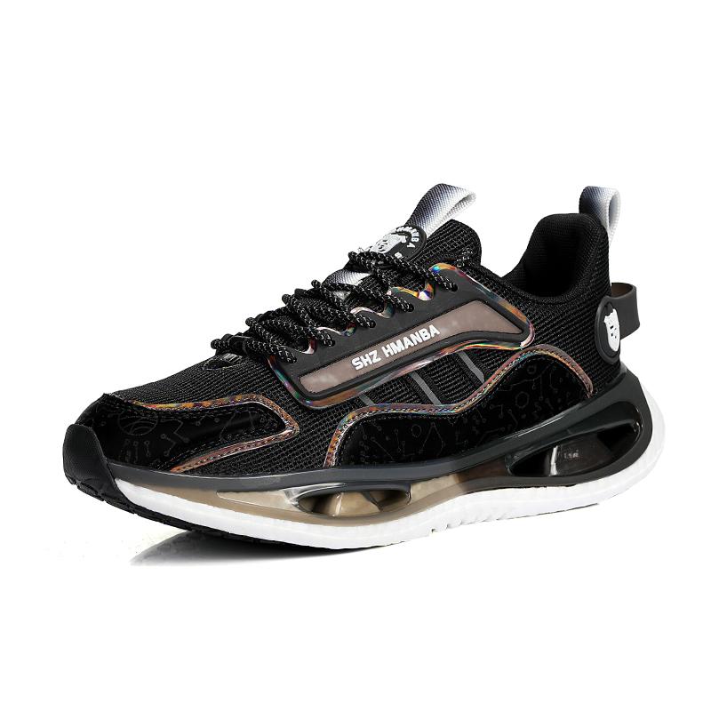 

Outdoor Running Shoes Men Lightweight Anti-slip Casual Shoes Men Comfortable Breathable Flat Bottom Lace-up Sports Shoes Men 37 чёрный