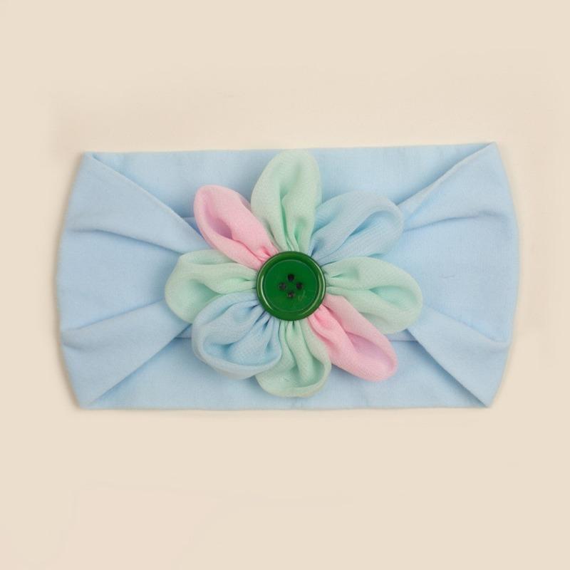 New Children's Nylon Elastic Headband, Baby Candy-colored Flower Headscarf, Summer Thin Baby Hair Accessories
