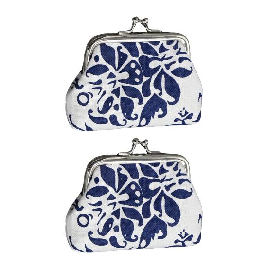 2PCS Women Coin Purse Canvas Mini Palm Size Coin Holder Durable