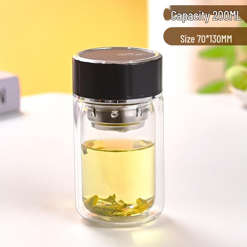 Shangqi Double-Wall Striped Glass Tumbler