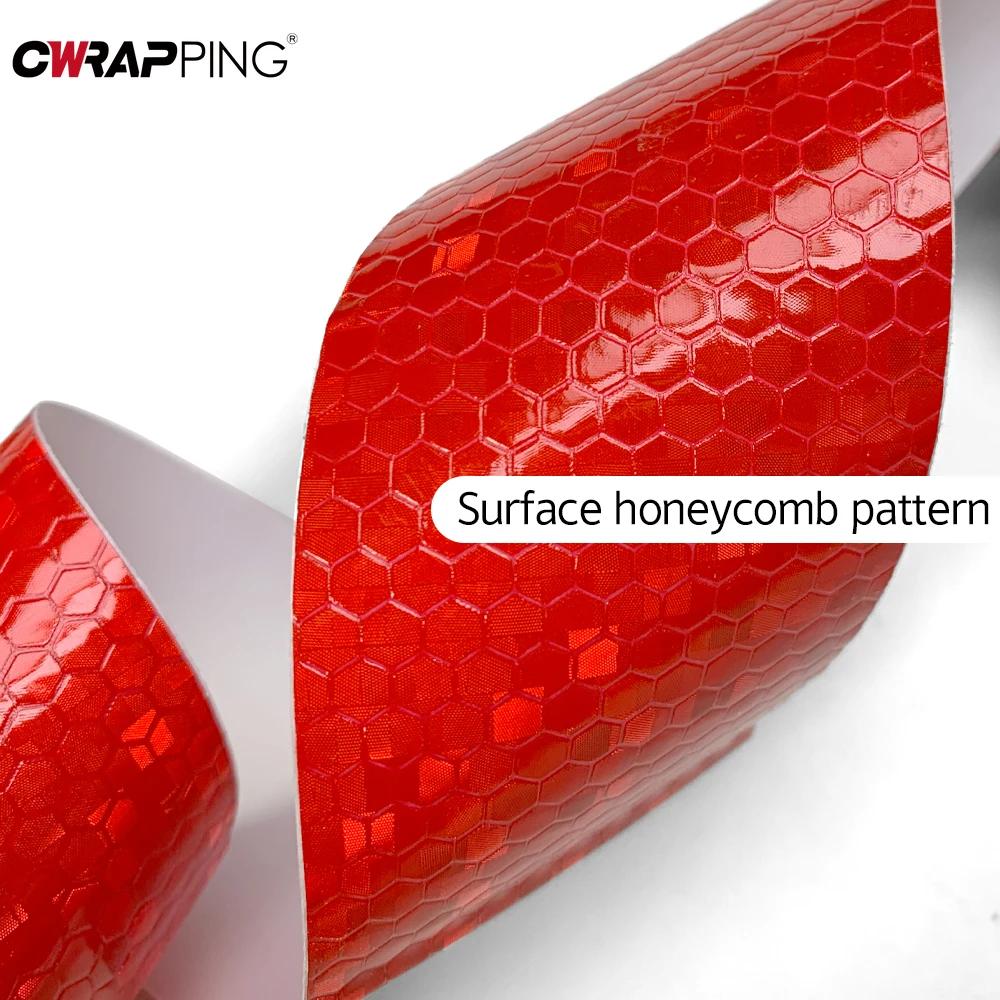 Light Reflective Sticker Waterproof Car Adhesive Tape Honeycomb Texture for RV Camper Car Exterior Accessories Reflector Parts