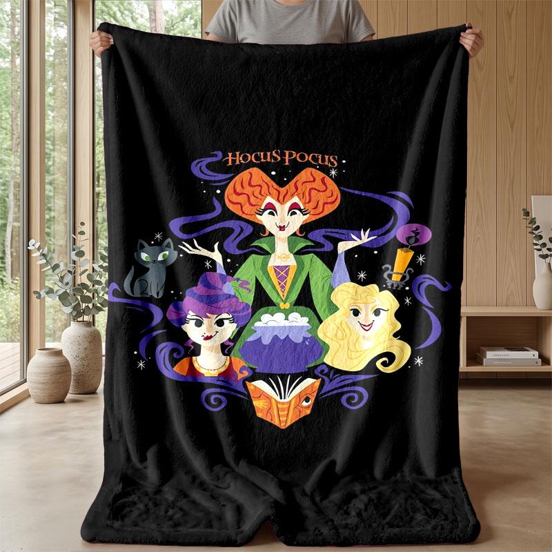 Soft Flannel Blanket Lightweight Cozy Bedroom Living Room CoverHocus Pocus Sanderson Sisters