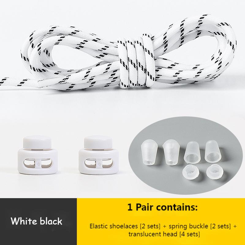 Elastic Laces Sneakers Round Lock Shoelaces Without Ties Kids Adult Quick Shoe Laces Rubber Bands Lazy Shoeace Shoes Accessories