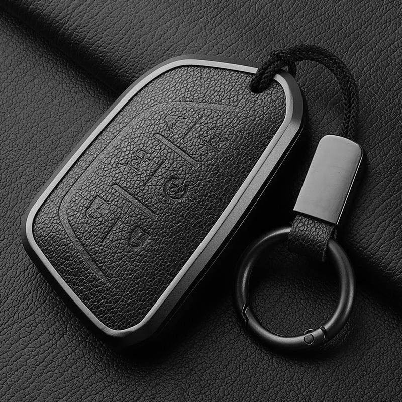 Car Key Cover Accessories for Cadillac Escalade 2024-2025 Key Case Leather Escalade High-end Car Key Case Buckle Anti-scratch