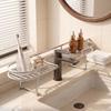 Stainless Steel Faucet Storage Rack Foldable Foot Bathroom Organizer Sink Shelf  Washbasin