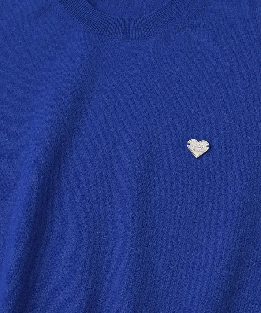 KNITTED (W) Basic Essential Washable Round Short Sleeve Knit Cobalt Blue