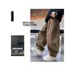 Boys' Fleece-Lined Wide-Leg Overalls for Teens - Trendy Casual Autumn Wear