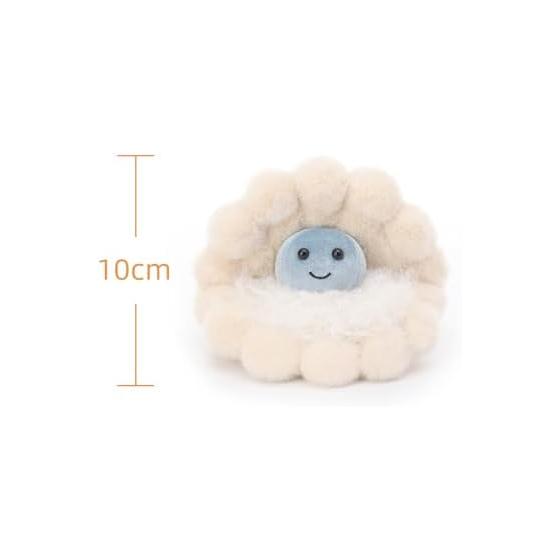 Apricot Lamb Loose Pearl Scallop Plush Toy, Soft & Cute, Fluffy Loose Pearl Scallop for Boys & Girls, 10cm