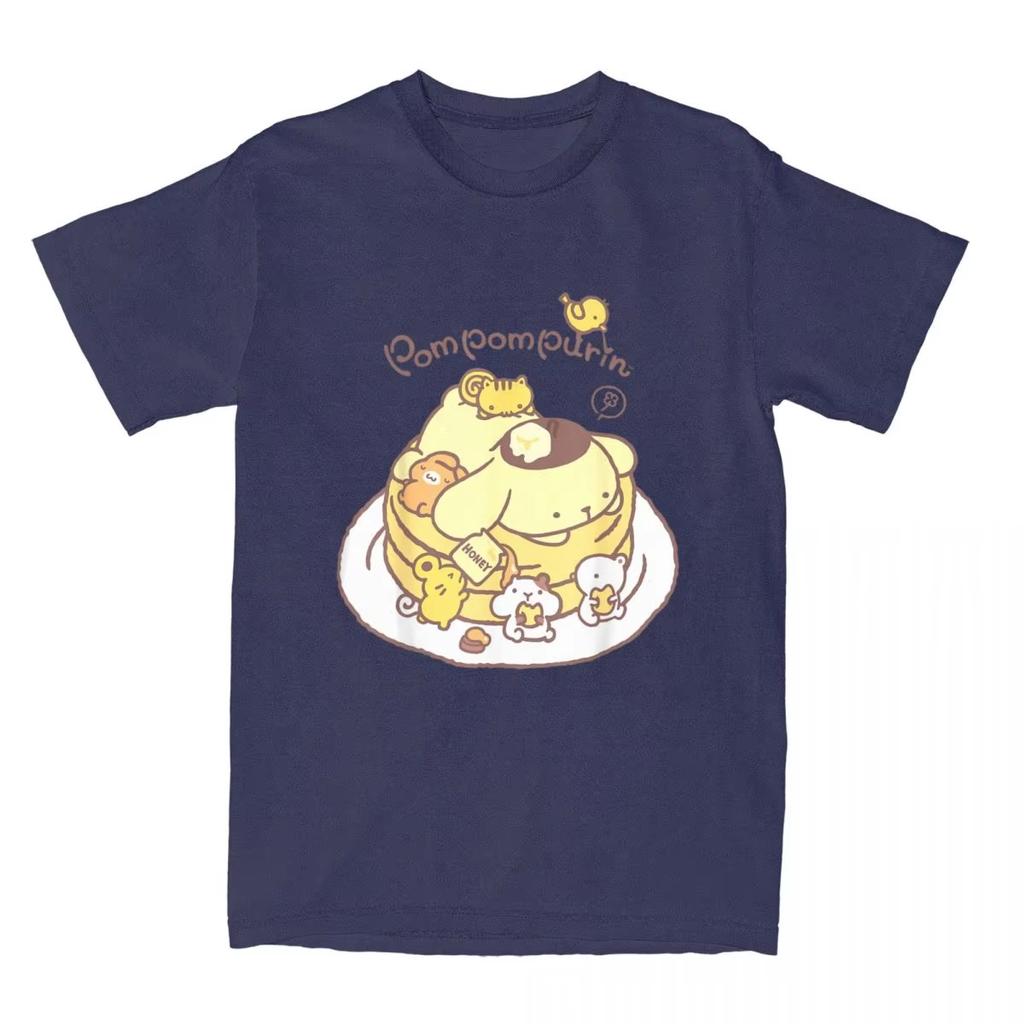Maglietta Pompompurin Pancake Friends Uomo Donna Vintage Cotone Maglietta Girocollo Manica Corta Maglietta Regalo Vestiti