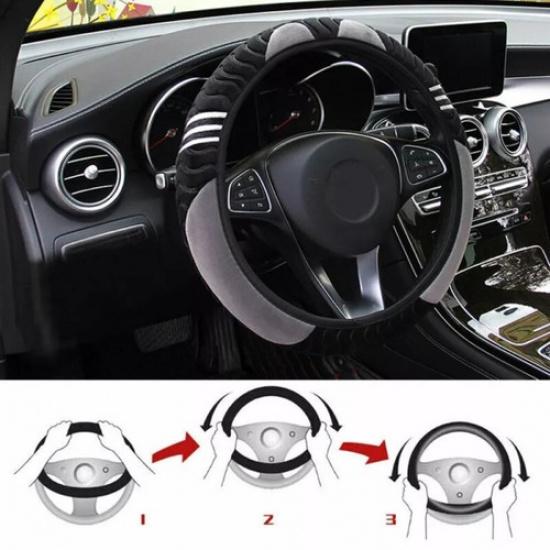 Booster Cover Red + Black Non Slip Auto Car Steering Wheel Interior Accessories