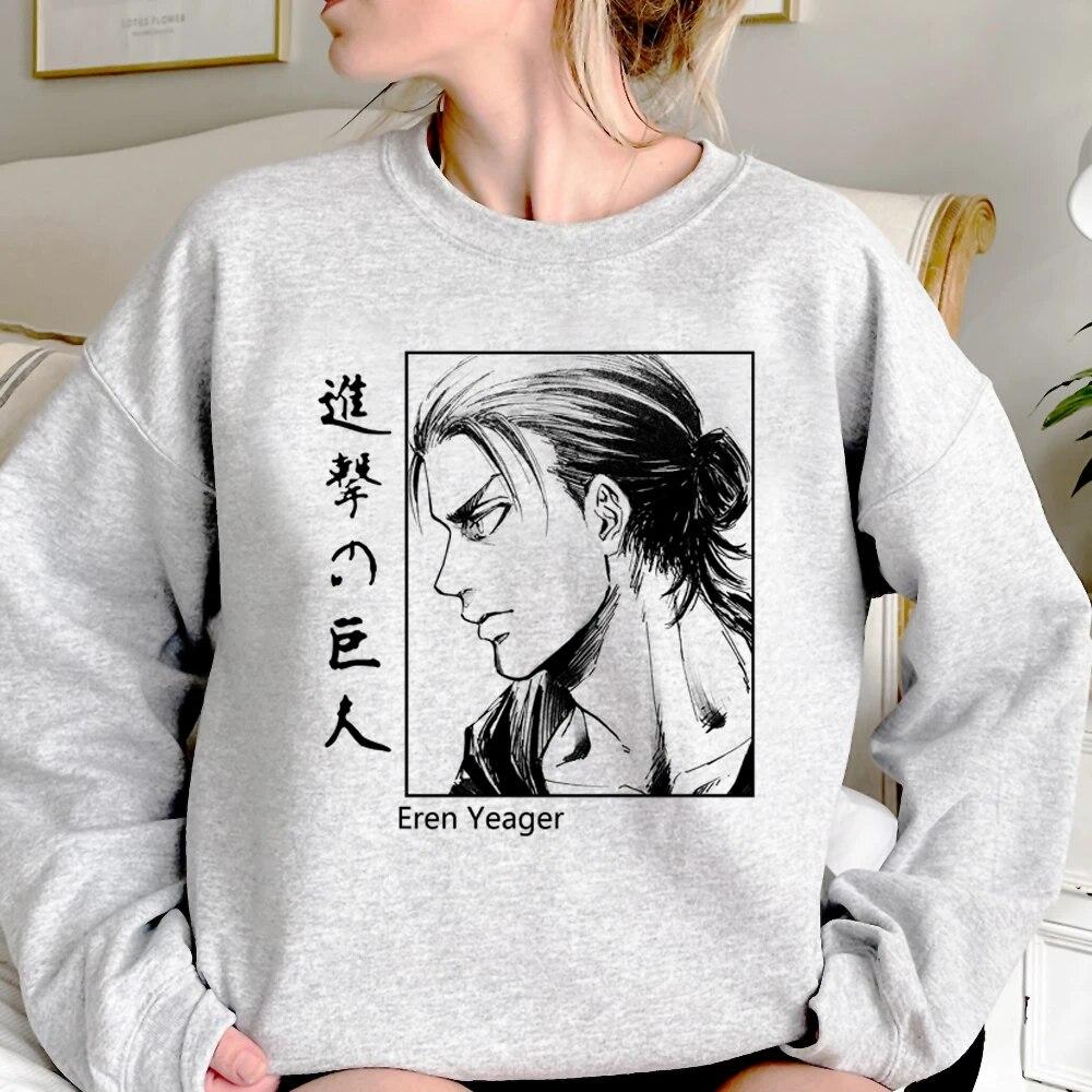 Атака Титанов Эрен толстовки женские корейский стиль аниме уличная винтажные толстовки — фото 9