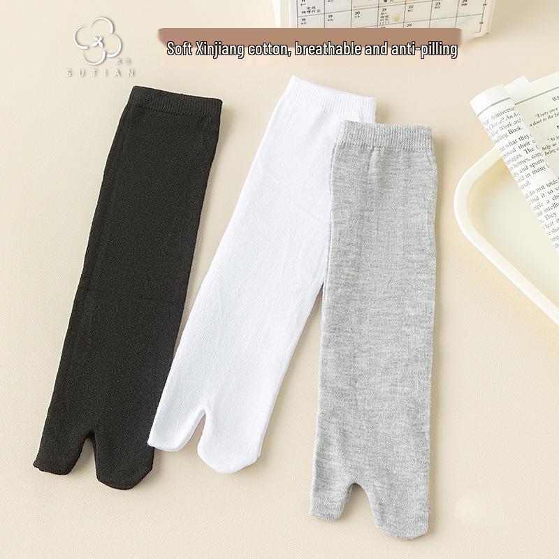 Women's Velvet Mid-Calf Flip-Flop Socks - Summer Thin Split-Toe Design