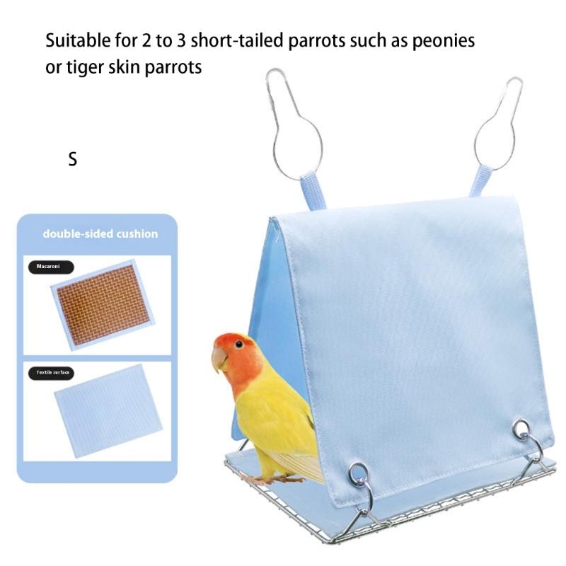 Steel Bird Bed Hammock Tent For Parakeets Lovebirds Snuggles Huts With Double Side Mat Ventilation Design For Cockatiels