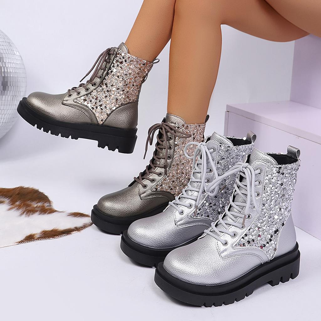 Women Anti-slip Boots Comfortable Lace-up Ankle Boots Outdoor Deep Mouth Chunky Platform Designer Shoes  De Mujer
