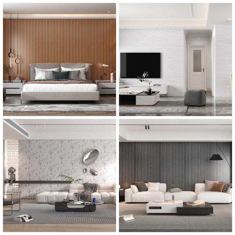 3D Geometric Grill Brick Marble Waterproof Self-adhesive Wallpaper Home BackgroundHome Decor Wall Sticker