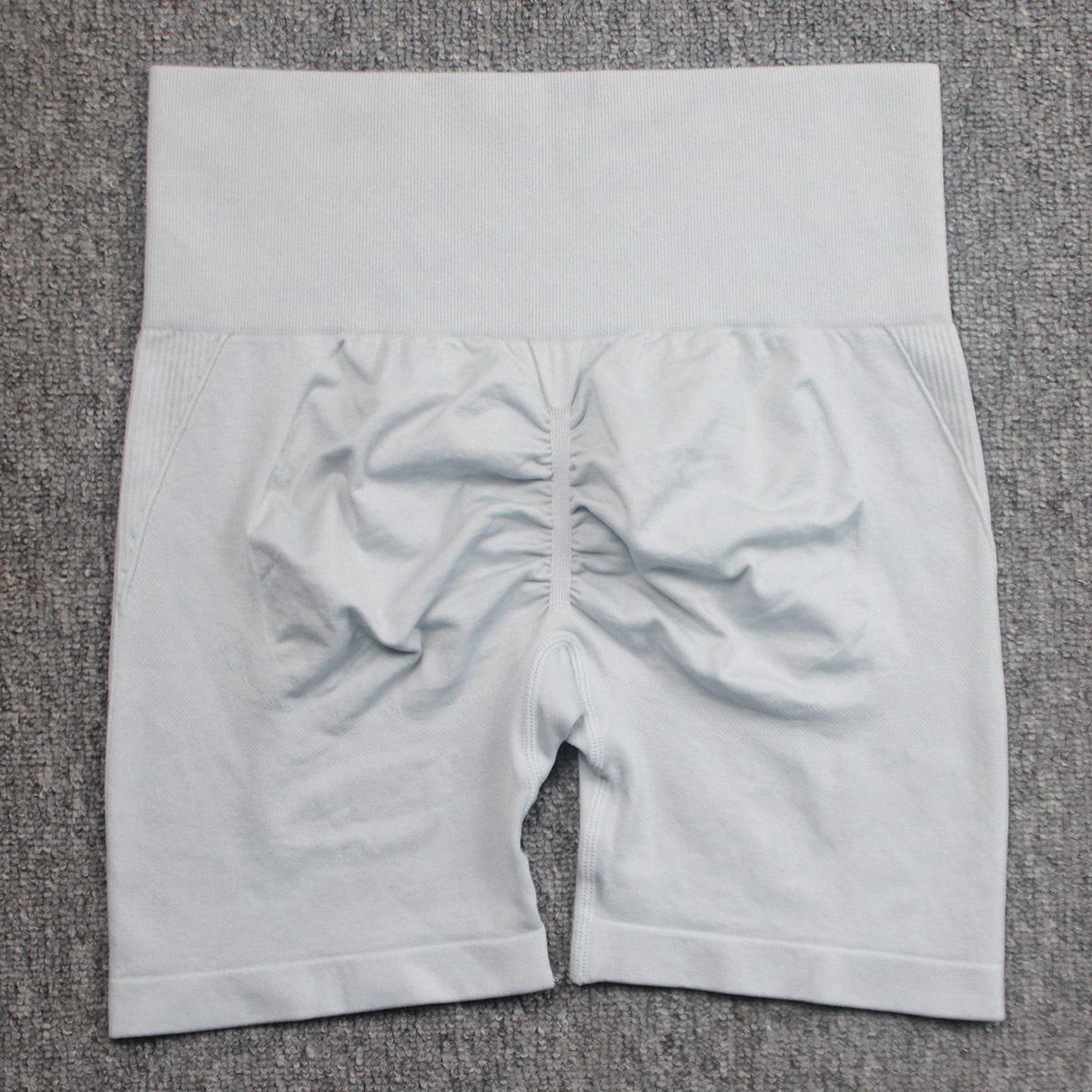 

Бесшовные шорты для йоги с высокой талией и смайликом - быстросохнущие, с эффектом «персика», женская одежда для фитнеса Large серый/белый