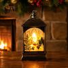 Exquisite Gift for Friends Vintage Christmas Lantern Night Light, Rectangular Glowing Tabletop Decor Warm Atmosphere Light Mantel Party, Flameless LED