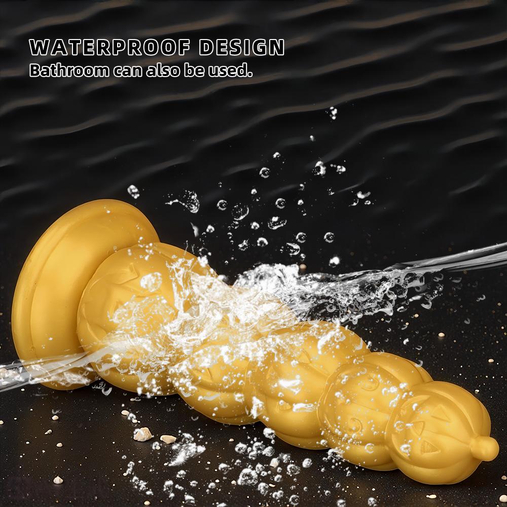 Huge Gold Silicone Anal Plug Threaded Dildo Realistic Big Dick Sex Toy for Men Fisting