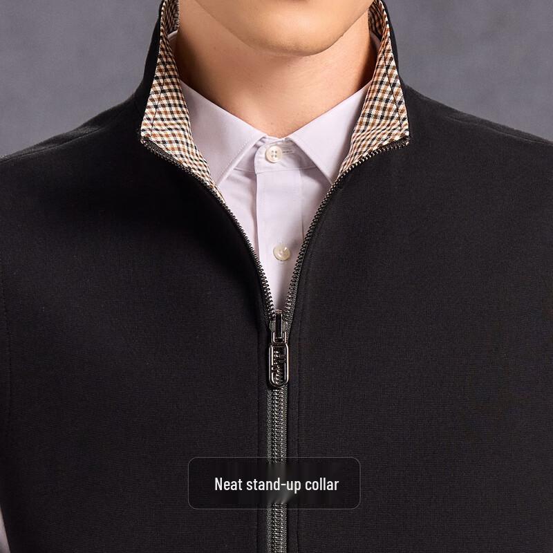 Men's Reversible Modal Blend Plaid Zipper Vest