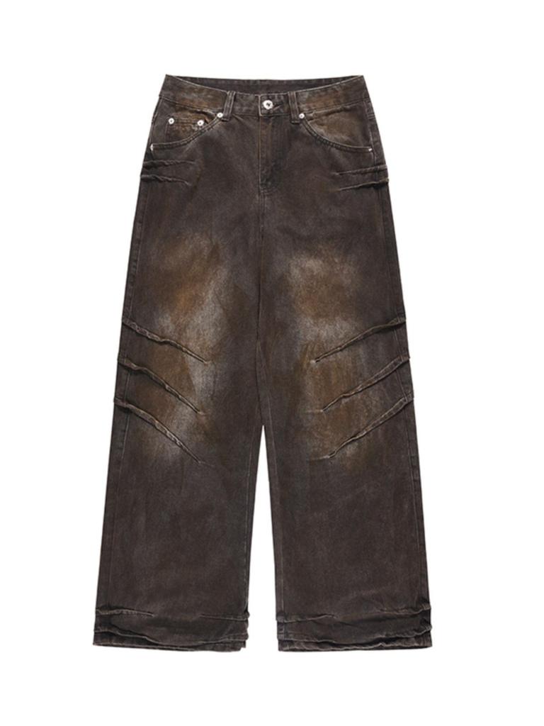 Retro High Street Style Loose Fit Jeans – Unisex Trendy Straight-Leg Pants