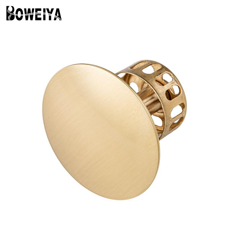 Golden Brass Strainer Basket Hair Catcher Anti Clog Pop up Drain Stopper Vanity Vessel Sink Bathroom Sink Drain with Overflow