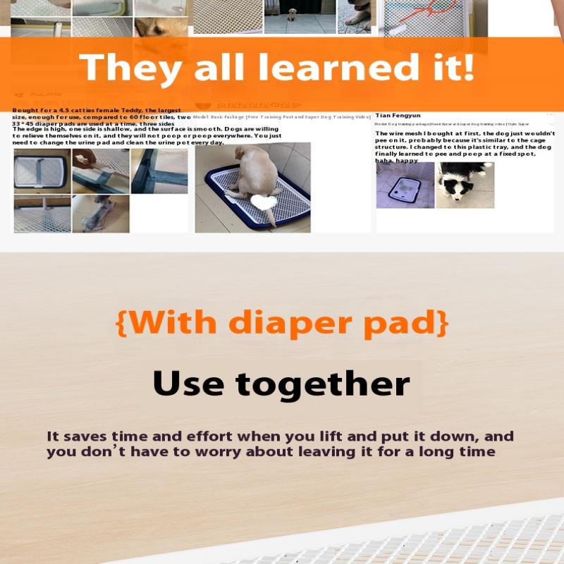 Toaletă de dresaj pentru câini, suport din plastic pentru urina de câine cu plasă detașabilă, tavă reutilizabilă pentru dresajul de câini pentru animale de companie