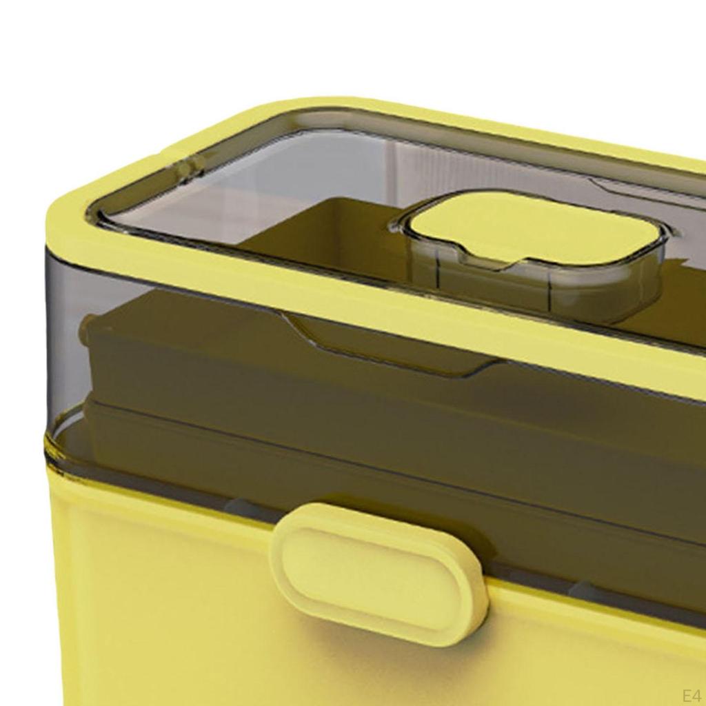 Medicine Box Clear Storage Container Lidded Large Capacity Art Crafts Case Sewing Supplies
