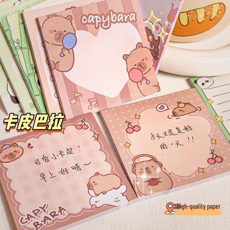 Adorable Red Book Style Sticky Notes with Girly Heart Design for Students