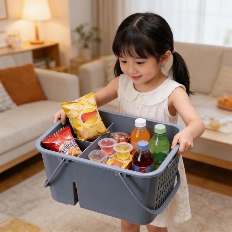 Heavy Duty ABS Plastic Tool Bucket With 4 Section And Comfortable Handles For Workshop Or Home Use Tool Organizers Basket