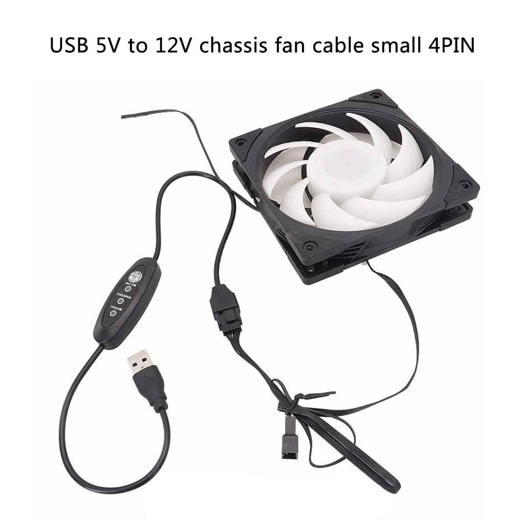 Kabel Adaptera Wentylatora Komputerowego USB 5V na 12V z Regulacją Prędkości do Chłodzenia Obudowy PC i Innych Zastosowań