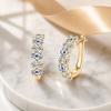 1 Pair Ear-buckle Earrings, Circle Earrings with Dazzling Cubic Zirconia, Layered Design Easy to Wear Round Earrings for Daily Wear