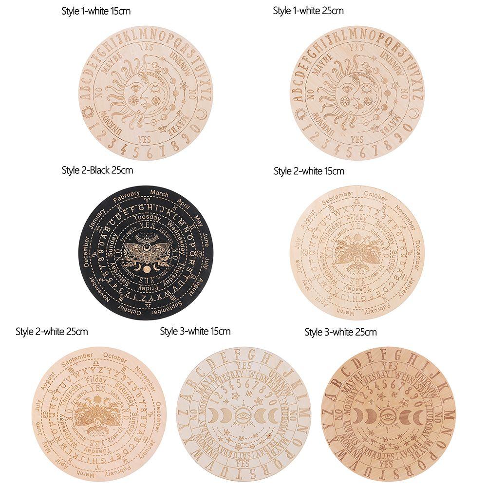 15/25cm Wooden Pendulum Board with Stars Sun&Moon for Divination Message Board Metaphysical Altar Decoration Altar Supplies