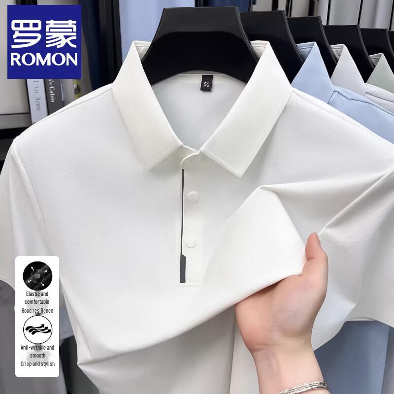 Luomeng Men's Business Casual Elastic & Breathable Short Sleeve Polo Shirt