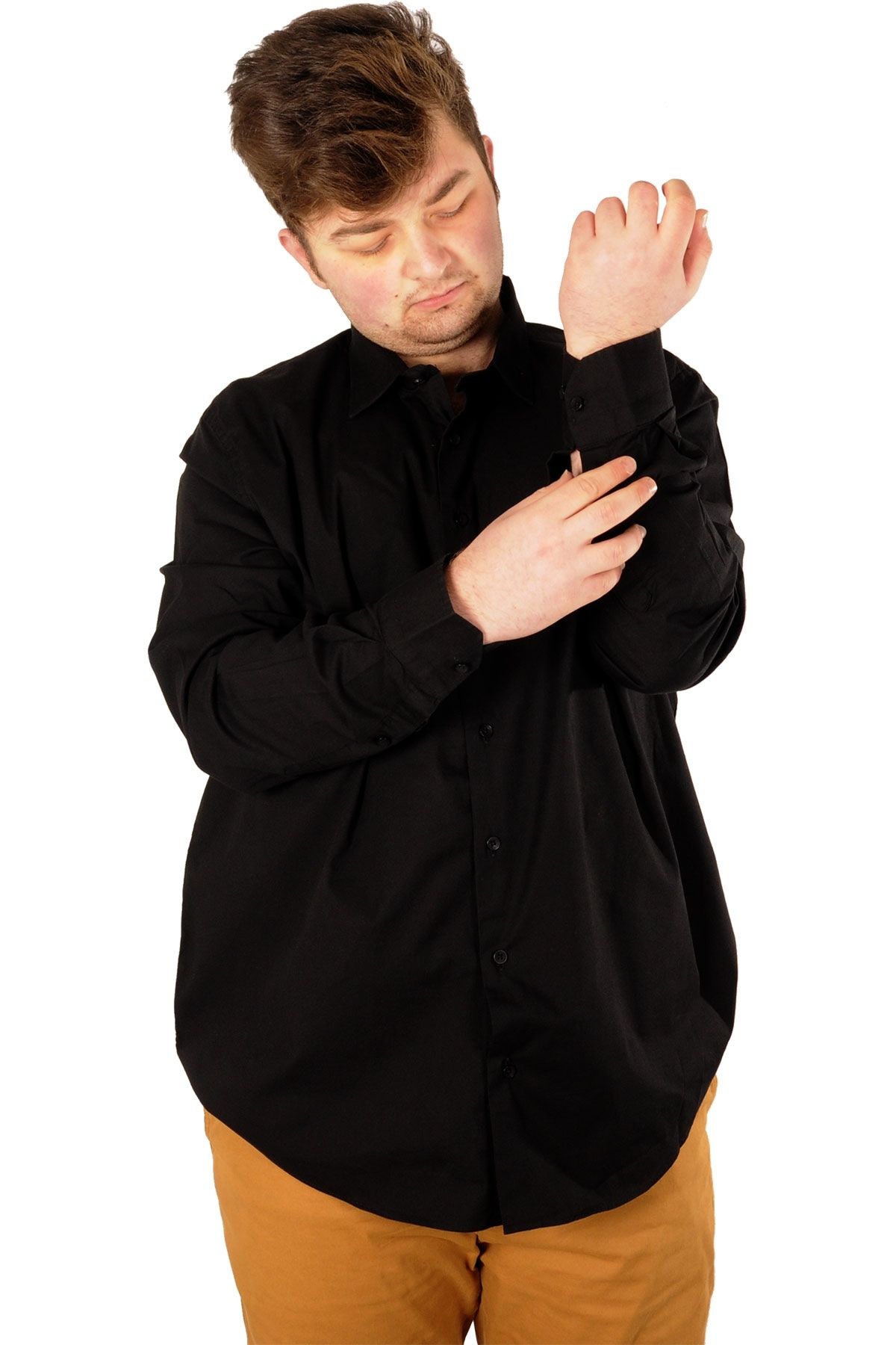 

Men s Plus Size Plus Size Shirt Mode Xl Plus Size Men s Classic Shirt with Lycra 20351 Black 3XL