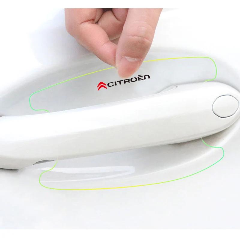 YRBAL1 8Pcs Car Door Handle Bowl Scratch Protective Stickers for Citroen C4 C3 C5 C1 C2 Berlingo C-Elysee C4-Picasso C4-Aircross SEGA