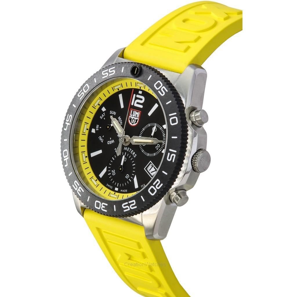 Luminox Pacific Diver Chronograph Yellow Rubber Strap Black Dial Swiss Quartz Diver's XS.3145 200M Men's Watch