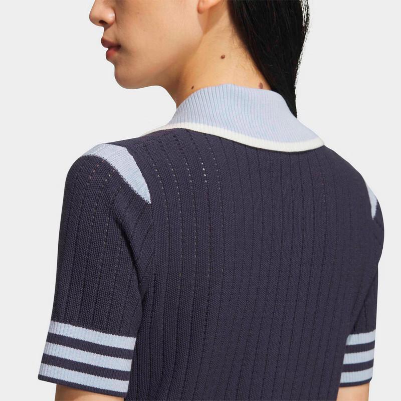 Adidas Women's Striped Knit Short Sleeve Tee