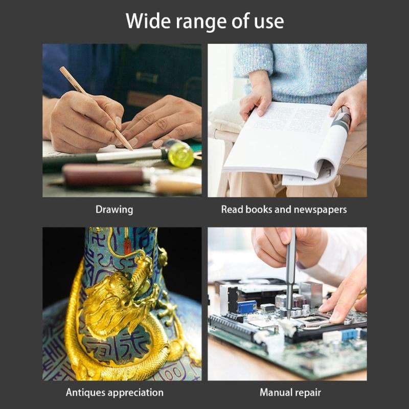 Optical Glass Magnifying Tool with Ergonomic Rubber Handle 5-10X Handheld Magnifier for Enhances Comfort and Usability