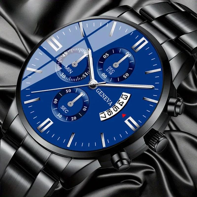 Fashion Simple Mens Watch Round Analog Alloy Male Watch Business Casual Men's Quartz Wrist Watch Ramadan Father's Day Gift