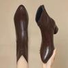 Pointed Toe High Heels Women Ankle Boots Goth Fashion Heeled Shoes New Trend Pumps  Winter Woman Short Casual Chelsea Botas