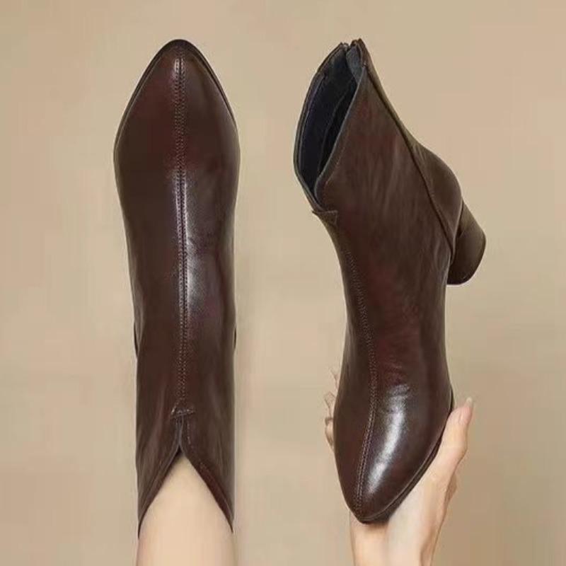 Pointed Toe High Heels Women Ankle Boots Goth Fashion Heeled Shoes New Trend Pumps  Winter Woman Short Casual Chelsea Botas