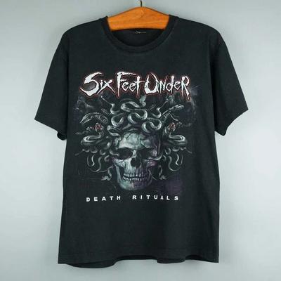 Rituels de Mort Six Feet Under T-shirt Classique Noir Unisexe S-5XL UU144