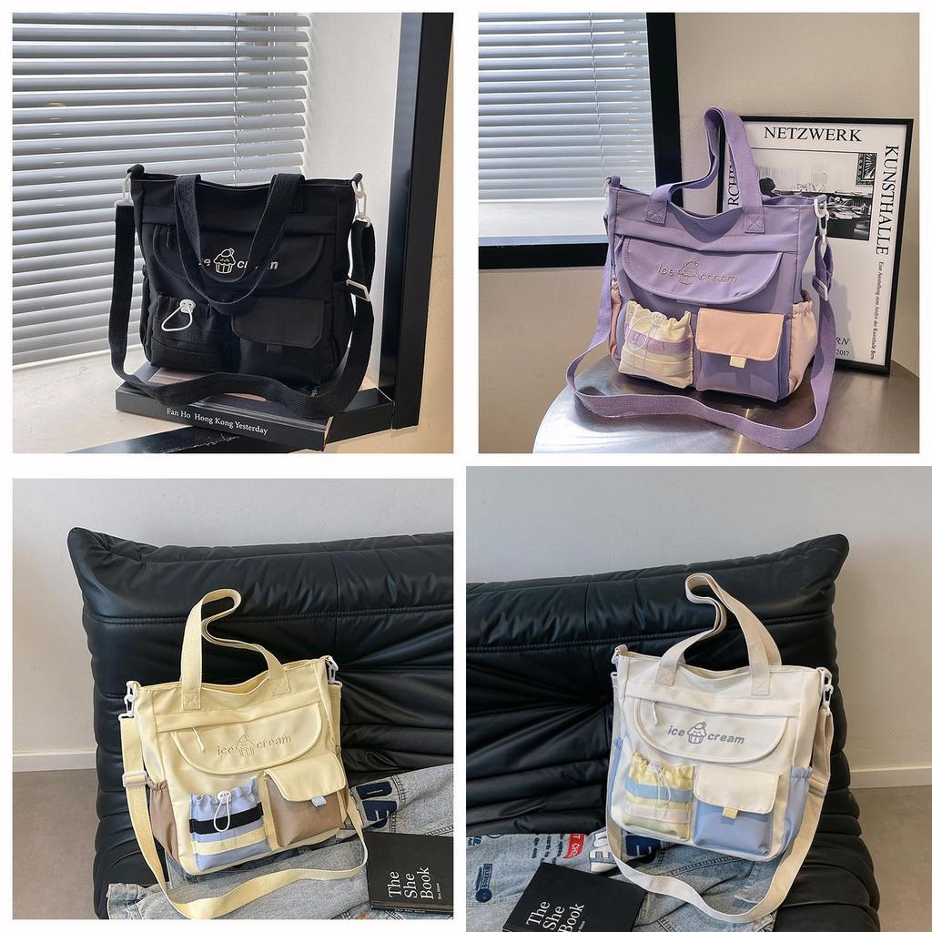 Nylon Tote Bag For Women With Zipper Closure For Casual Travel And School