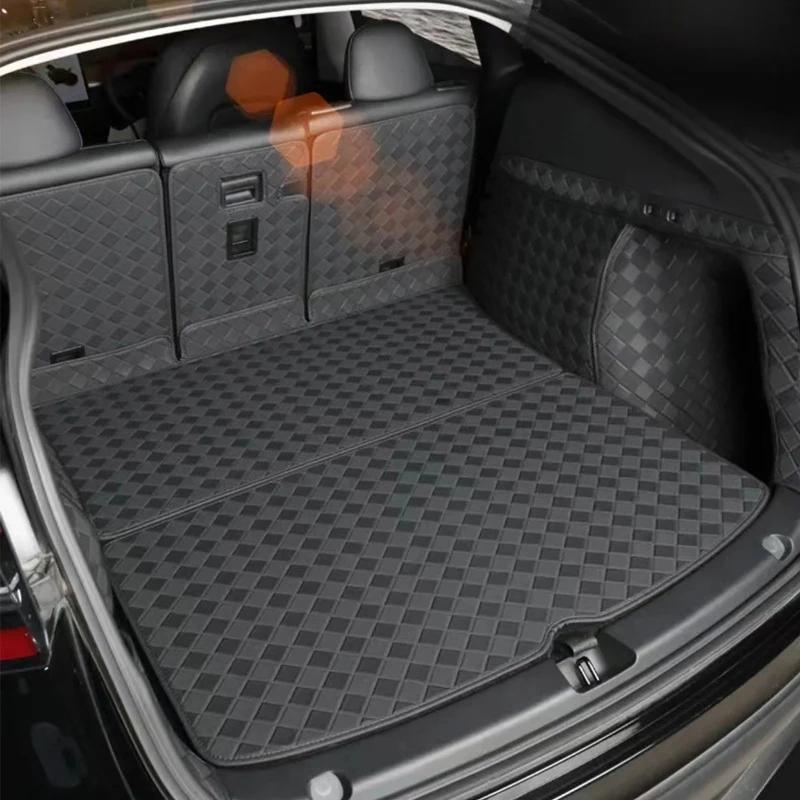 For New Tesla Model Y 3 Highland 2017 To 2025 2025 Chessboard Style Rear Trunk Mat Complete Coverage Cargo Liner All-weather