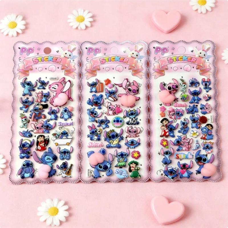 Stitch Soft Pinched Happy Buttocks Sticker Children's Decompression 3D Bubble Sticker Phone Case Decoration Sticker