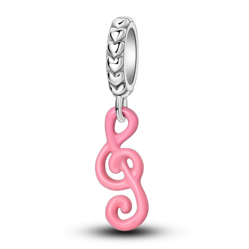 Romantic Music Charms Beads 925 Silver Piano Violin Red Guitar Punk Saxophone Pendants Fit Qikaola Bracelet DIY Jewelry